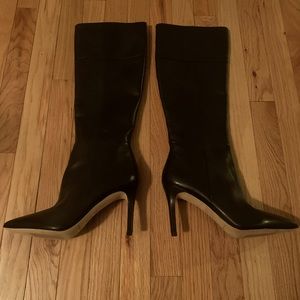 Via Spiga ‘Carmina’ pointy toe tall black leather boots